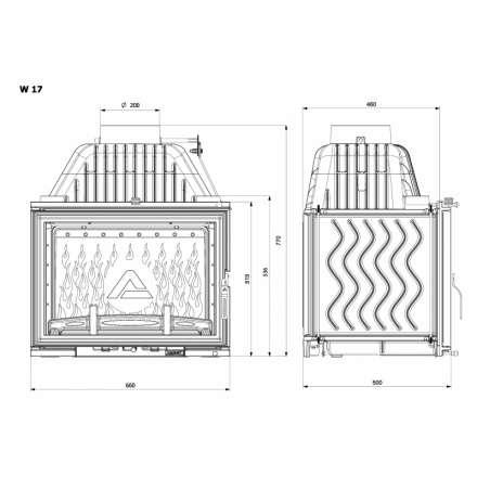 Каминная топка Kawmet W17 DECOR 16 кВт в Витебске