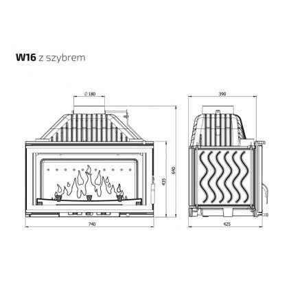 Каминная топка Kawmet W16 PREMIUM 14,7 кВт в Витебске
