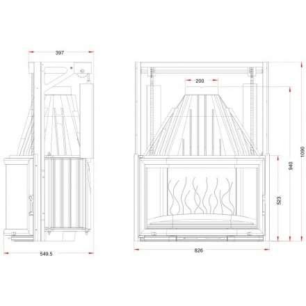 Каминная топка Invicta Prismatic 850 с подъёмом в Витебске
