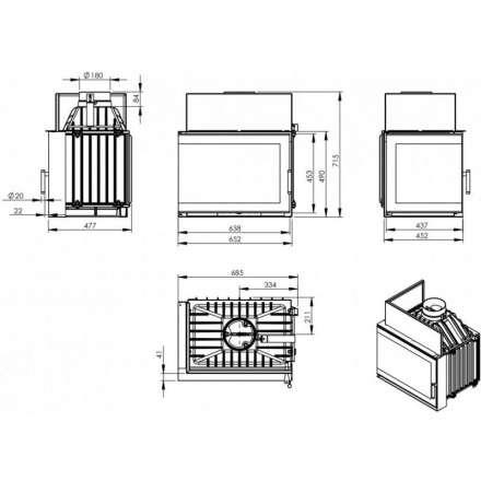 Каминная топка NORDflam Torn left в Витебске