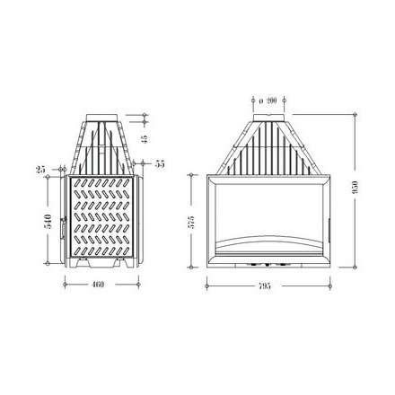 Каминная топка Invicta 800 Double Face в Витебске