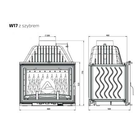 Каминная топка Kawmet W17 16 кВт в Витебске