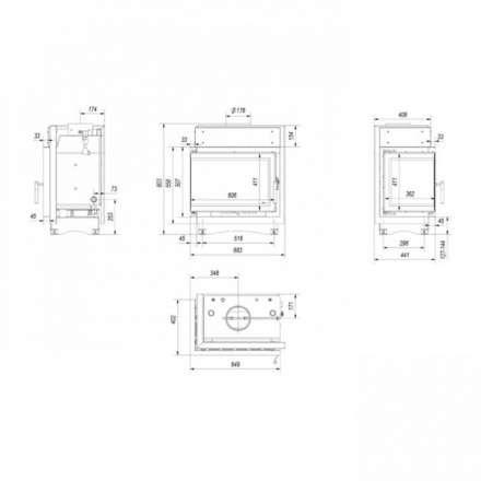Каминная топка Kratki Maja/PW/BL/12/BS/W/Deco в Витебске