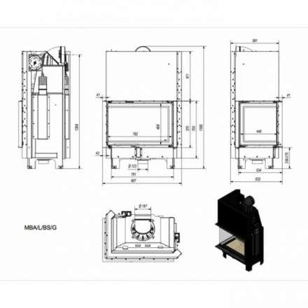 Каминная топка Kratki MBA/L/BS/G в Витебске
