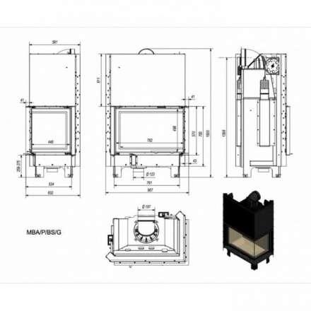 Каминная топка Kratki MBA/P/BS/G в Витебске