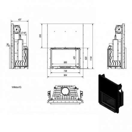 Каминная топка Kratki Wiktor/G в Витебске