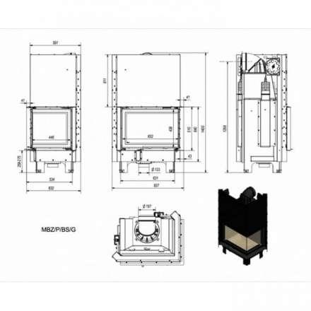 Каминная топка Kratki MBZ/P/BS/G в Витебске