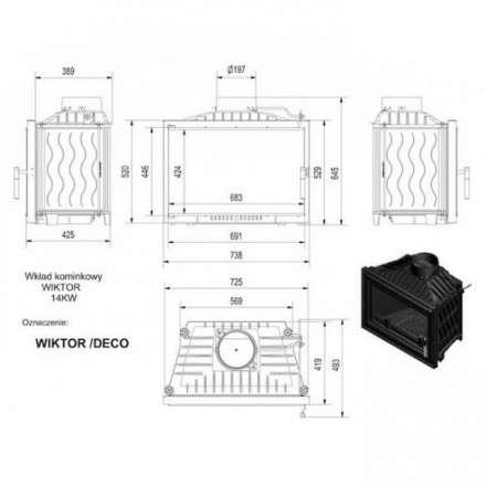 Каминная топка Kratki Wiktor/DECO в Витебске