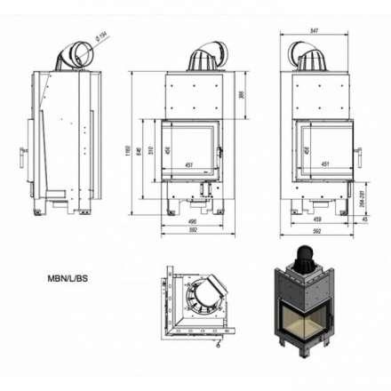 Каминная топка Kratki MBN/L/BS в Витебске