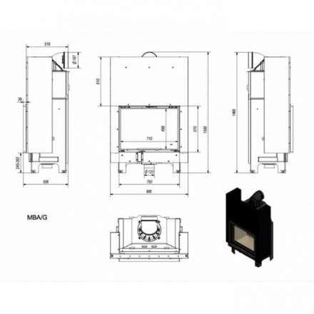 Каминная топка Kratki MBA/G в Витебске