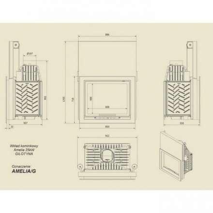 Каминная топка Kratki Amelia/G в Витебске