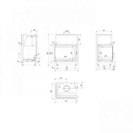 Каминная топка Kratki Zuzia/PW/BL/19/BS/W/Deco в Витебске