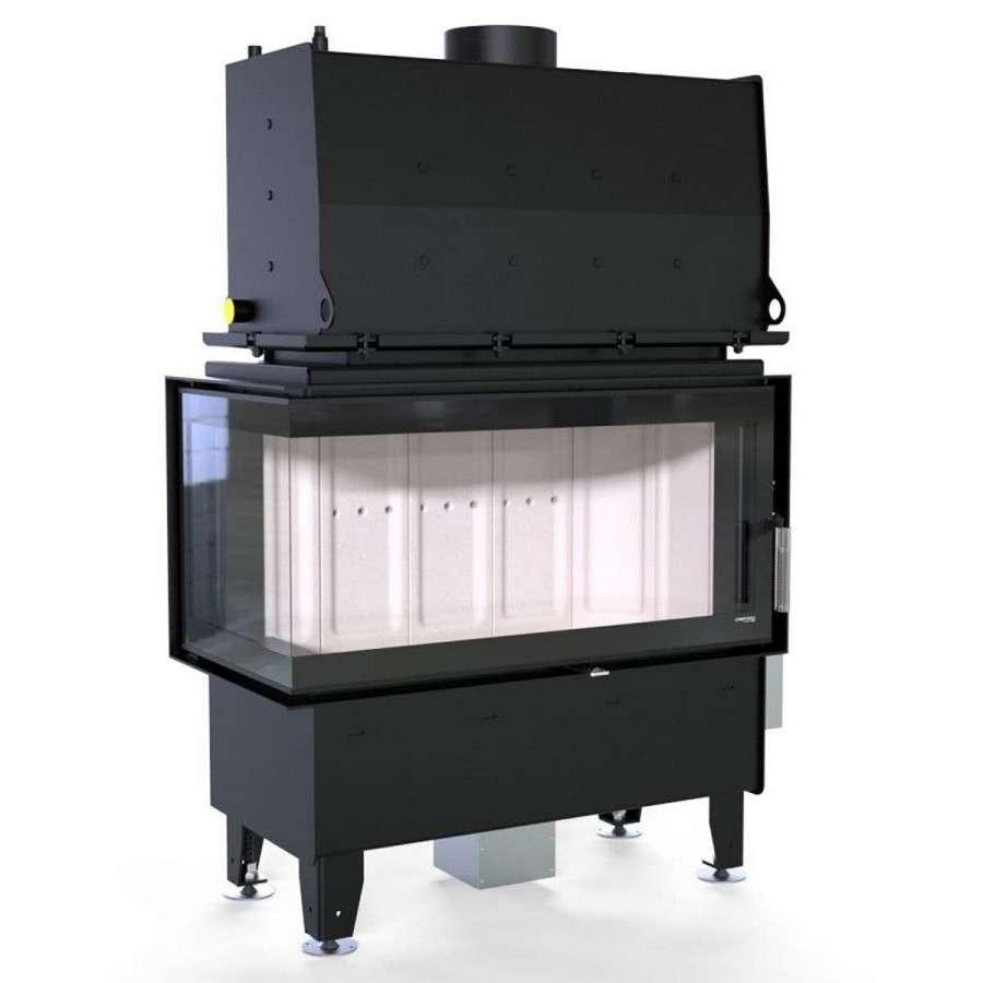 Каминная топка Defro Home RIVA ME BL SHORT угловая, с водяным контуром Амазонка бай фото в Витебске