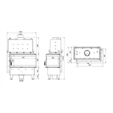 Каминная топка Defro Home RIVA ME BP SHORT угловая, с водяным контуром в Витебске