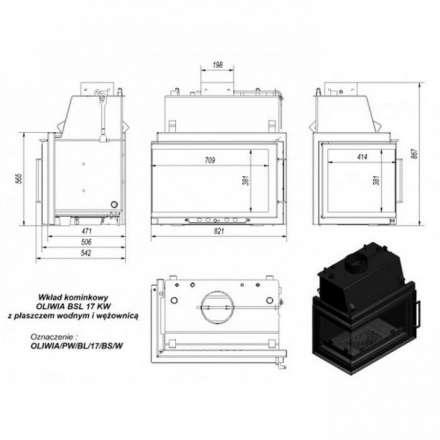 Каминная топка Kratki Oliwia/PW/BL/17/BS/W в Витебске