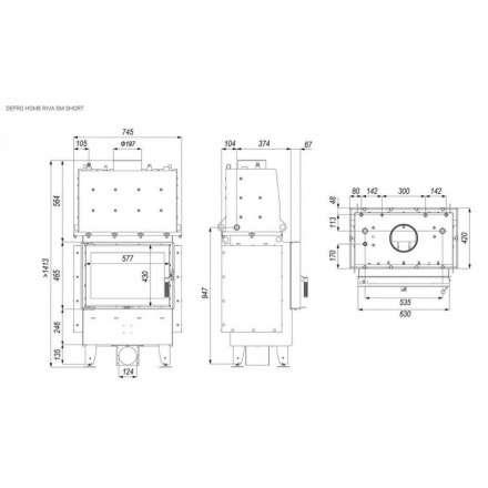 Каминная топка DEFRO HOME RIVA SM SHORT с водяным контуром в Витебске