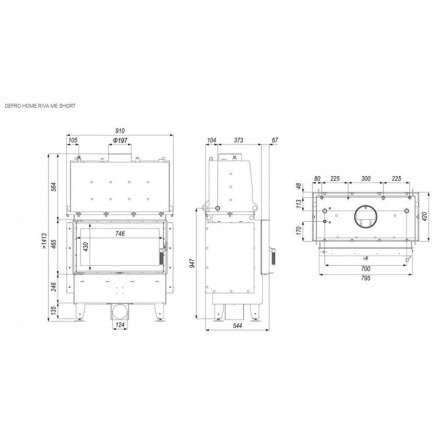 Каминная топка DEFRO HOME RIVA LA SHORT с водяным контуром в Витебске