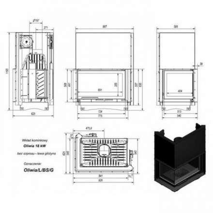 Каминная топка Kratki Oliwia/L/BS/G в Витебске