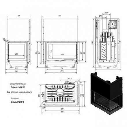 Каминная топка Kratki Oliwia/P/BS/G в Витебске