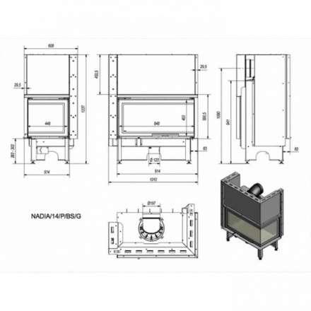 Каминная топка Kratki NADIA/14/P/BS/G в Витебске