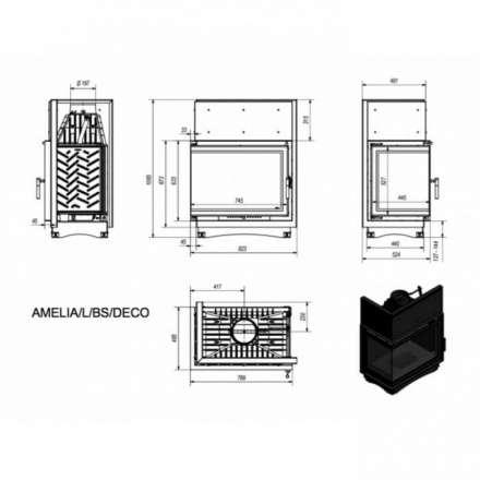 Каминная топка Kratki Amelia/L/BS/Deco в Витебске