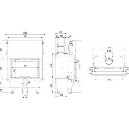 Каминная топка Defro Home Navi ME G с водяным контуром и подъемом стекла вверх в Витебске