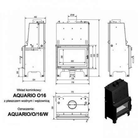 Каминная топка Kratki AQUARIO/O/16/PW/W в Витебске