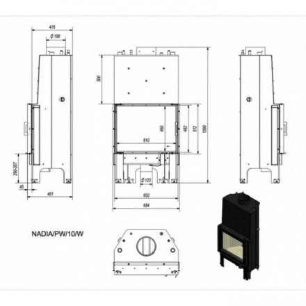 Каминная топка Kratki Nadia/PW/10/W в Витебске