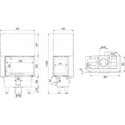 Каминная топка INTRA SM BL SLIM G в Витебске