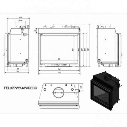 Каминная топка Kratki Felix/PW/14/W/DECO в Витебске