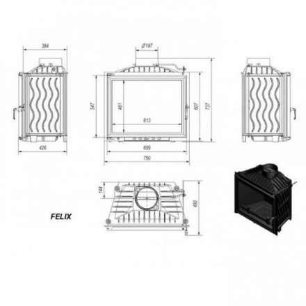 Каминная топка Kratki Felix в Витебске