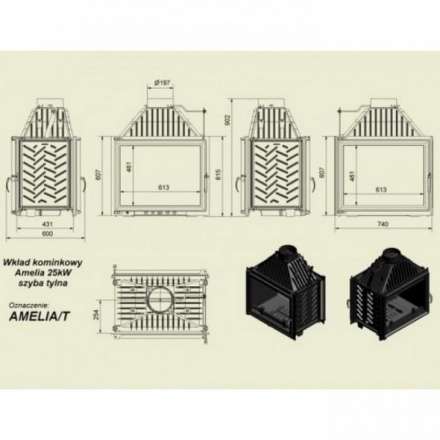 Каминная топка Kratki Amelia/T в Витебске