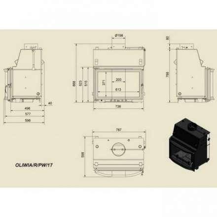 Каминная топка Kratki Oliwia/R/PW/17 в Витебске
