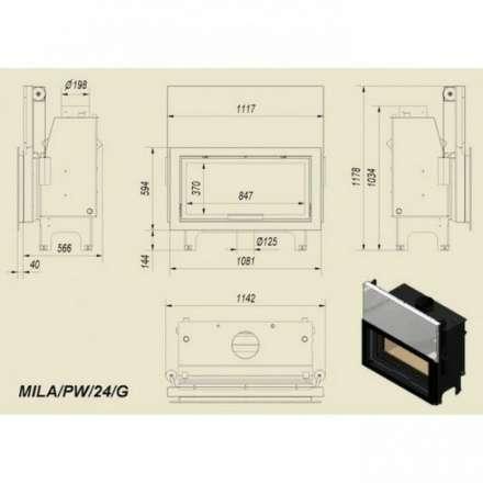 Каминная топка Kratki Mila/PW/24/G в Витебске