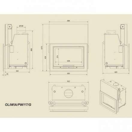 Каминная топка Kratki Oliwia/PW/17/G в Витебске
