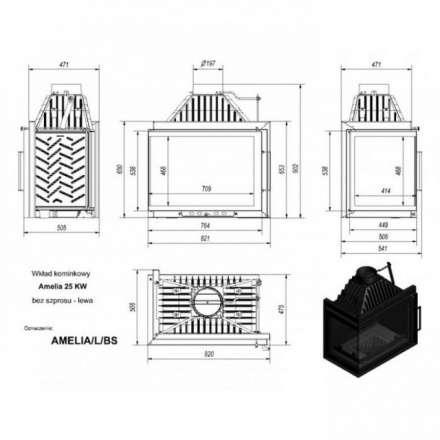 Каминная топка Kratki Amelia/L/BS в Витебске