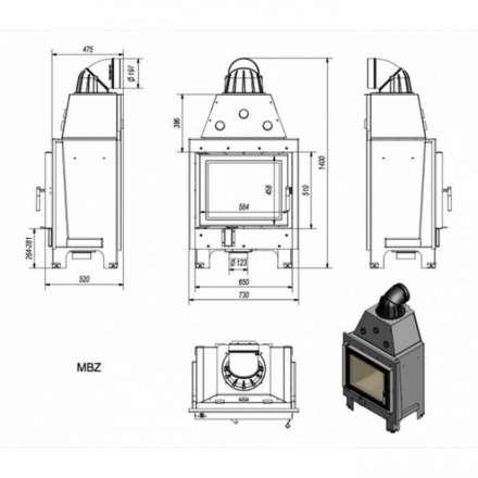 Каминная топка Kratki MBZ в Витебске