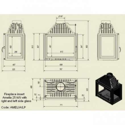 Каминная топка Kratki Amelia/LP в Витебске