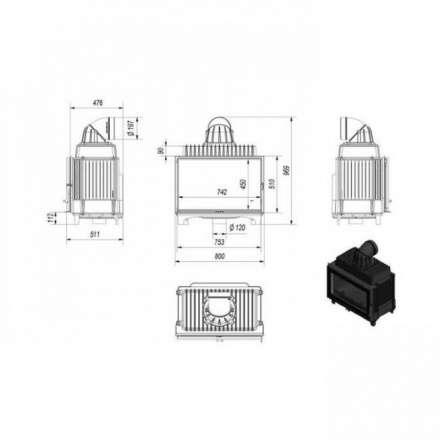 Каминная топка Kratki FRANEK/14 в Витебске