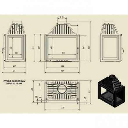 Каминная топка Kratki Amelia/LPT в Витебске