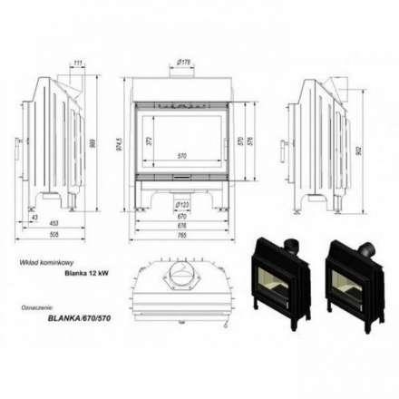 Каминная топка Kratki Blanka 670/570 в Витебске