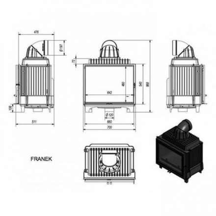Каминная топка Kratki FRANEK/12 в Витебске