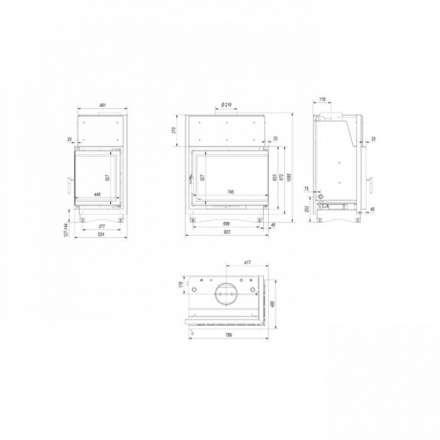 Каминная топка Kratki Amelia/PW/BP/24/BS/W/Deco в Витебске
