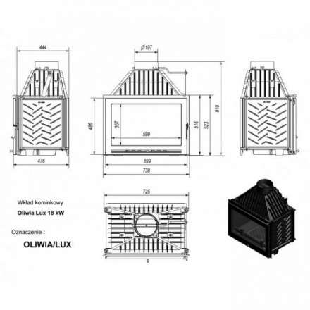 Каминная топка Kratki Oliwia/LUX в Витебске