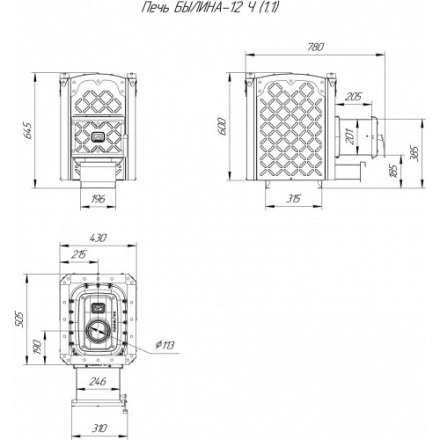Печь для бани Теплодар Былина-12Ч (1.1) в Витебске